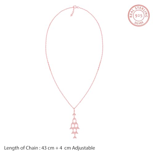 GIVA 925 Silver Rose Gold Baum Pendant With Link Chain| Necklace to Gift Women & Girls | With Certificate of Authenticity and 925 Stamp | 6 Months Warranty