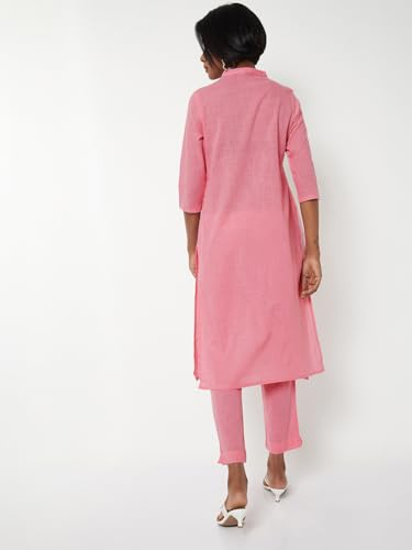 Max Women Embroidered Straight Kurta Set (Pink_XXL)