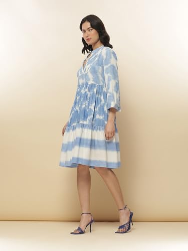 Label RITU KUMAR Blue Tie & Dye Short Dress