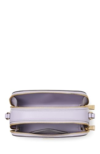 kate spade new york Serena Pebbled Leather Double Zip Dome Crossbody, Lavender Cream, One Size