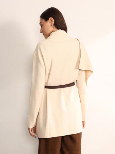 Kazo Women's Scarja Jacket With Belt (Beige M)