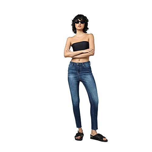 ONLY Women's Skinny Jeans (15285596-Dark Blue Denim_Dark 28)