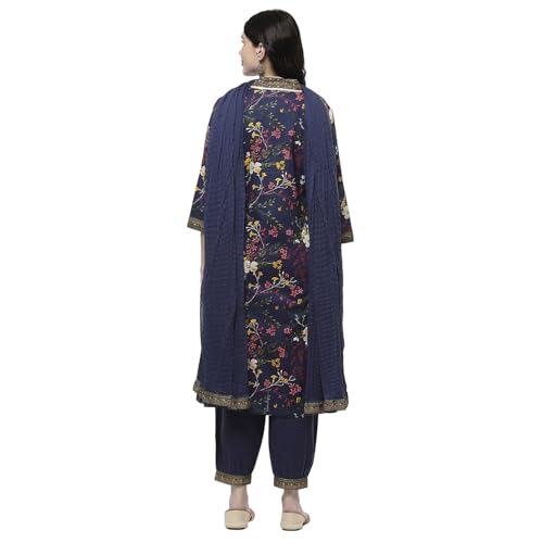 Rangriti Women's Cotton Kurta Set (RTRZ22187SS25NVY_Navy