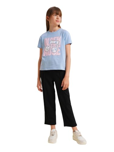VERO MODA Girl's Regular Fit Light Blue T-Shirt