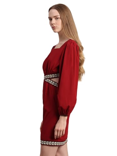 VERO MODA Women's Fit and Flare Red Dress