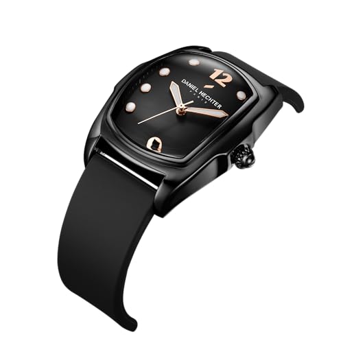 Daniel Hechter Paris Cite Collection Analog Watch for Men with Square Dial, Magnifier Dome Glass, Date Display, Quartz Movement and Silicone Strap - DHM1017