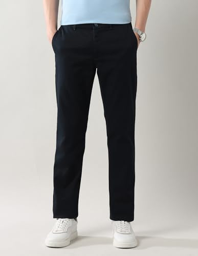 Arrow Sport Men's Textured Autoflex Trousers Navy