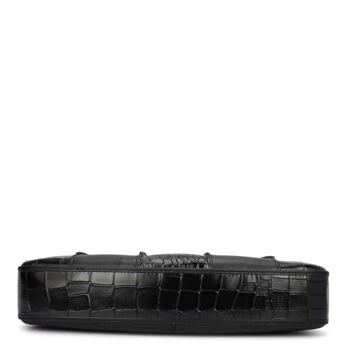 Da Milano Leather Shoulder Bag for Women - Black (01908OL)