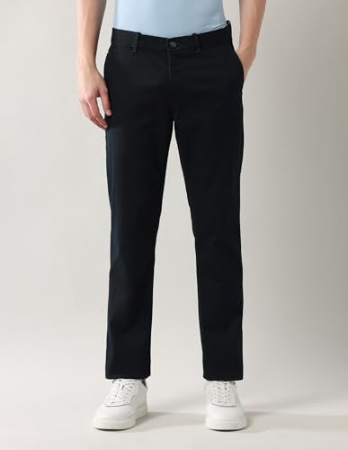Arrow Sport Men's Textured Autoflex Trousers Navy