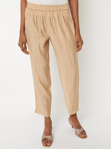 Max Women's Cotton Blend Kurta Set (CTKST55065_Beige