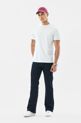 SNITCH Men Casual Jeans | Bootcut Fit with Light Fading & Smooth Texture | Durable Cotton Blend Fabric with Medium Stretch for All-Day Comfort |Navy Blue