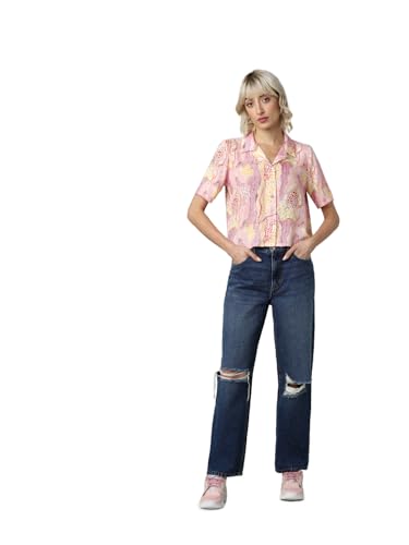 ONLY Women Printed Viscose Regular Fit Multicolor Shirt