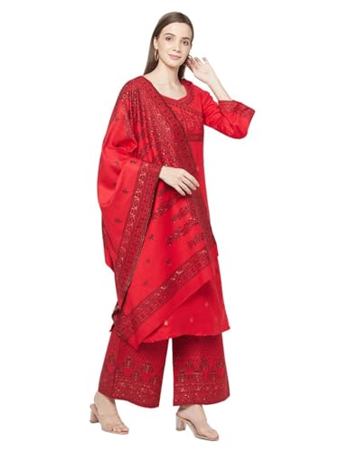 AFSA Women's Acro Wool Woven Unstitched Suit and Dupatta(SEHER-Z-588-CRED)