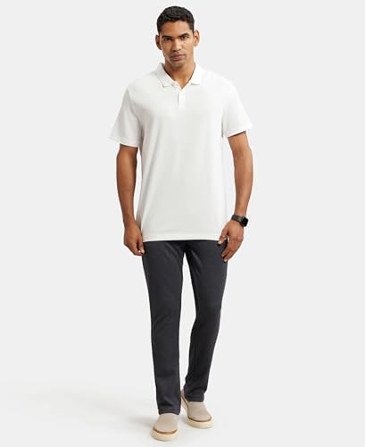Jockey IM06 Men's Super Combed Cotton Rich Elastane Stretch Slim Fit Solid All Day Pants with Pockets_Navy L