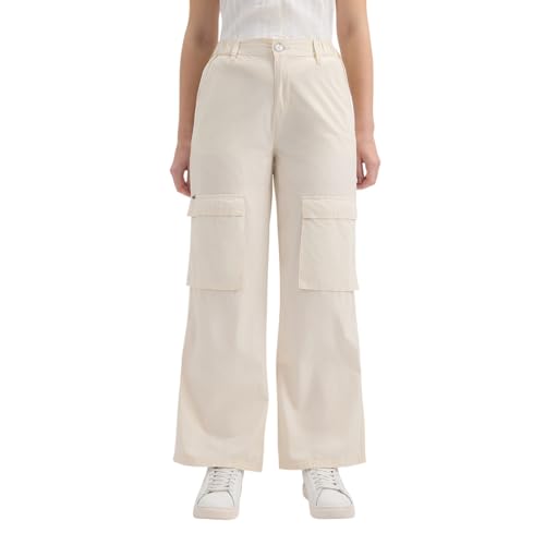Pepe Jeans Women's Loose Pants (PL211854_Ecru White