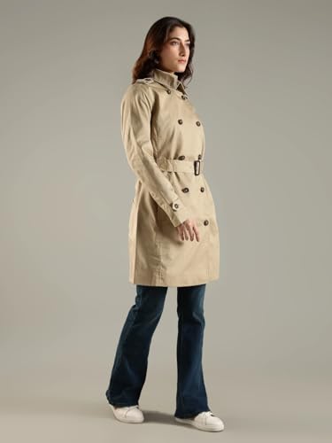 Tommy Hilfiger Solid Regular Fit Cotton Trench Coat