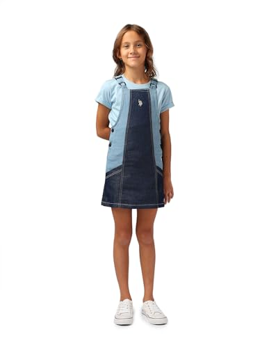 U.S. POLO ASSN. Girl's Cotton Classic Mini Dress (UGDRS0440 Blue