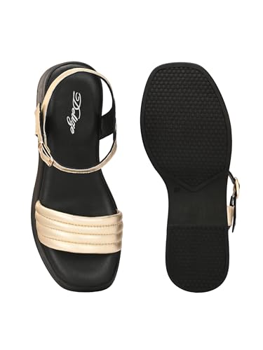 Delize Light Leather women lightweight, leather, clog sandals 65773 (Gold, UK Footwear Size System, Adult, Women, Numeric, Medium, 7)