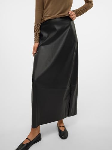 VERO MODA Women Straight Fit High-Rise Black Skirt