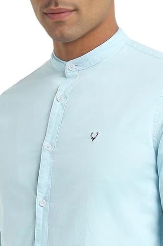 Allen Solly Cotton Men Slim FiT-shirt (Assfwmofx67262_Sky Blue_42_Sky Blue_42)