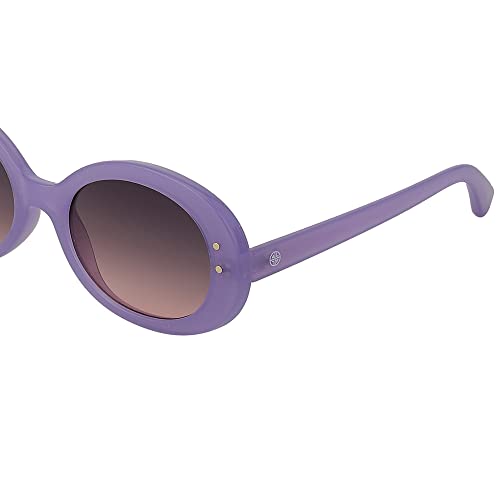 Carlton London Girl's Black Lens & Purple Oval Sunglasses
