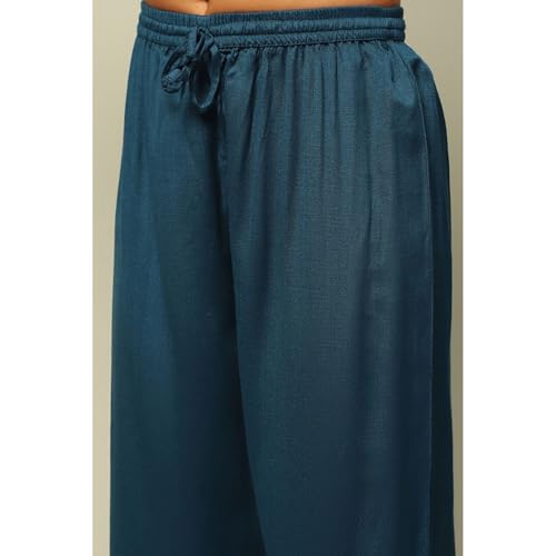 Rangriti Women's Acrylic Kurta Set (WNTRWR20257AW24BLU_Blue