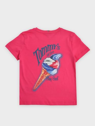 Girls Graphic Regular Fit Cotton T-Shirt Pink