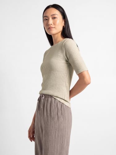 Max Women Ribbed T-Shirt (Green_M)