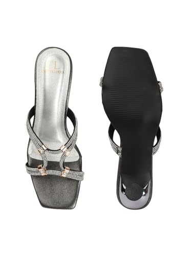 Carlton London Women Sandal,Black,UK-4