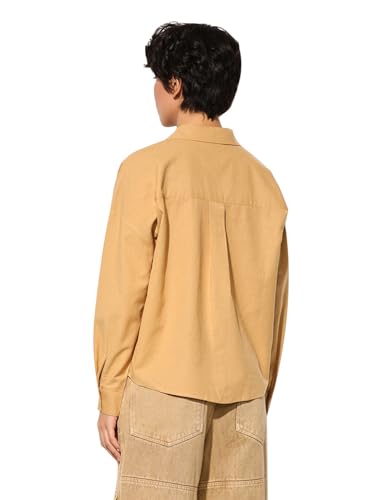 ONLY Women Regular Fit Brown Shirt
