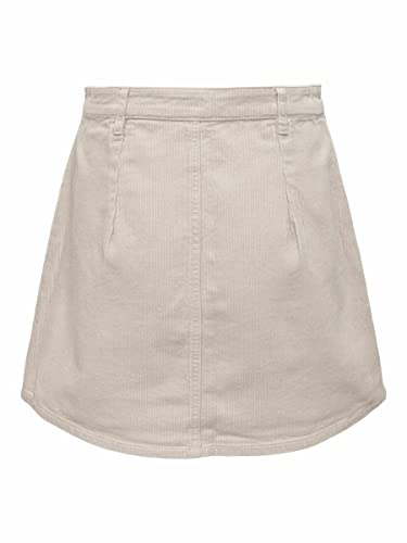 ONLY Women Solid Regular Fit Casual Beige Straight Skirt
