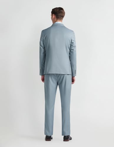 Arrow Men's Polyester Single Breasted Business Suit Pants Set (ARAHSU5543_Grey