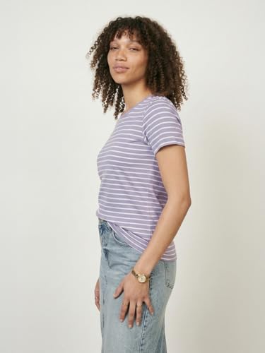 Max Women Striped T-Shirt (Purple_XL)