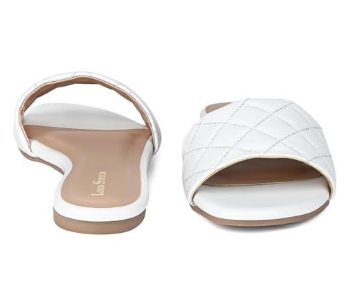 LOUIS STITCH Women’s One strap Flat Sandals | Open Toe White Comfortable Sandal | LSOF-FI02-QS | UK-5