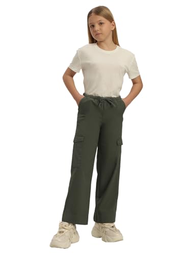 VERO MODA Girl Mid Rise Straight Fit Green Pants