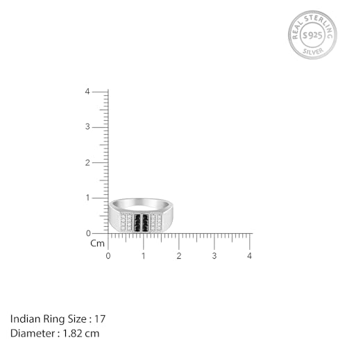 GIVA 925 Silver Eminent Glow Ring For Him,Fixed Size, Indian - 17| Gifts for Men & Boys | With Certificate of Authenticity and 925 Stamp | 6 Months Warranty