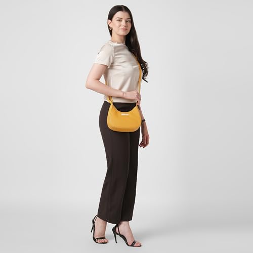 Caprese Omni Small Sling Bag for Women with Adjustable Strap & Zipper Closure for Comfortable Wear | Versatile Handbag for Everyday Use, Travel, and Special Occasions (Ochre)