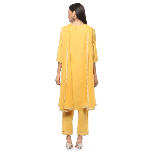 BIBA WOMEN EMBROIDERY NARROW SALWAR KURTA DUPATTA(SKD7402E__34)