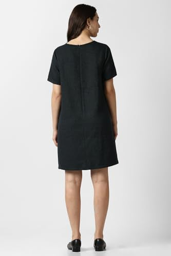 Van Heusen Women's Polyester Modern Above The Knee Dress (VWDRFRGFE55904_Black
