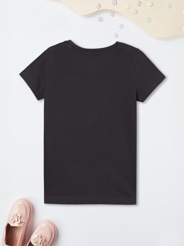 Max Girls Printed Shorts Set(Black_6-8 Y)