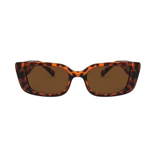 Dervin UV Protected Cat Eye Retro Sunglasses, Black Frame with Gold Accents, Unisex (Brown)