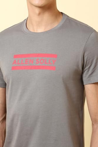 Allen Solly Men Grey Graphic Print Crew Neck T-Shirt