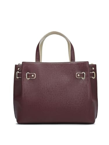 Da Milano Genuine Leather Maroon Satchel (01563) (Medium)