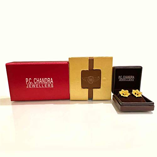 P.C. Chandra Jewellers 14k (585) Yellow Gold and American Diamond Pendant for Women