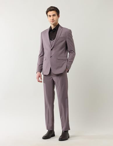 Arrow Men's Polyester Business Suit Pants Set (ARAJSU5567_Light Purple