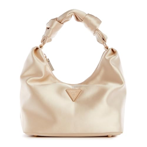 Guess Women Pale Gold Solid Velina Hobo Bag
