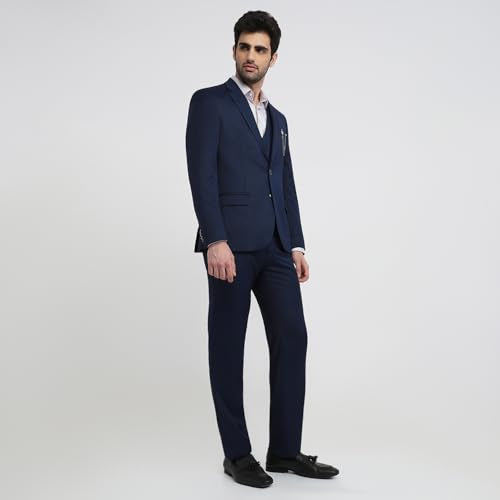 Raymond Blue Structure Pattern Men Suit