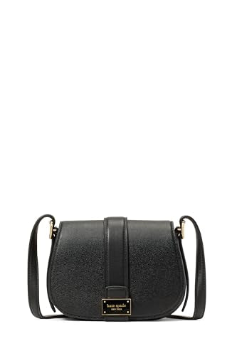 kate spade new york Nouveau Textured Leather mini Saddle, Black
