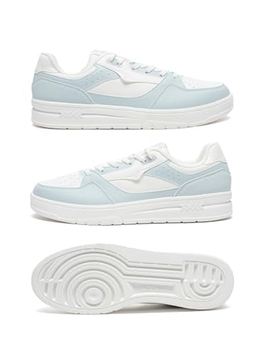 XTEP Canvas White,Green Classic Sneakers for Women Euro- 40