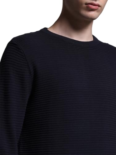 Jack & Jones Men Slim Fit Navy Blue Sweater